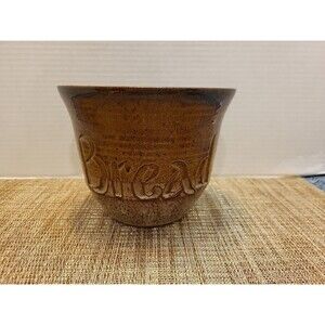 Studio Art Pottery Bread Bowl Artist Signed Hand Made Drip Glaze 5"